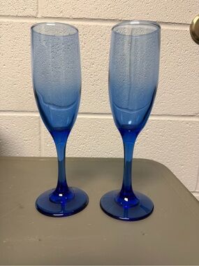 Blue Champagne Flutes - Set of 2